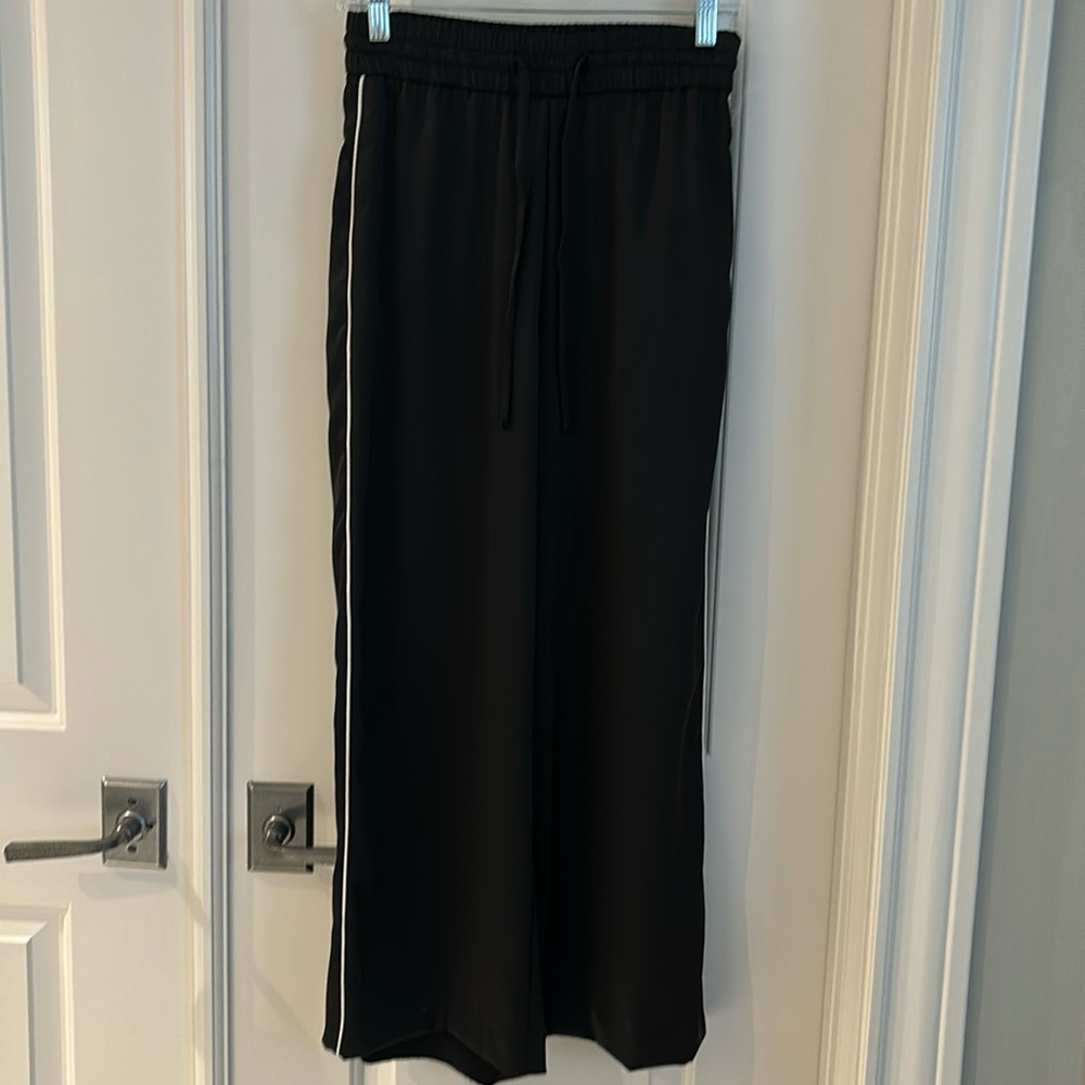 ZARA Women's Elastic Waist Adjustable Drawstring Side Pockets Wide Leg Pants